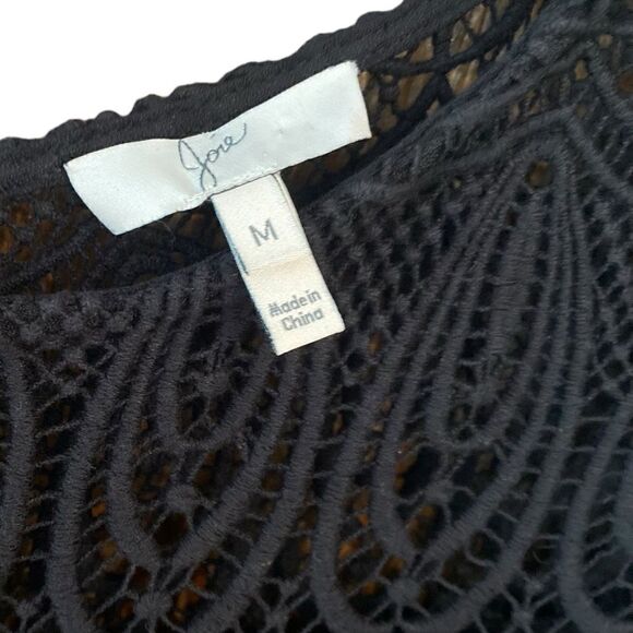 Joie Sz M Black Kastra Knit Lace Keyhole Back Mini Date Night Dress - Picture 8 of 8